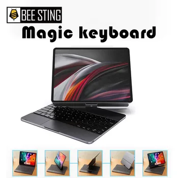 Алюминиевый чехол DOQO Magic Keyboard для iPad Pro 12,9 11 2018 2020 2021 Air 4 5 10,9 2022, Вращающаяся клавиатура с магнитной подсветкой