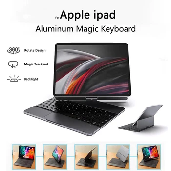 Алюминиевый Чехол Magic Keyboard Для iPad Pro 12,9 11 2018 2020 2021 Air 4 5 10,9 2022 Крышка Клавиатуры Корейский Арабский Испанский Русский