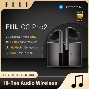 Английская версия FIIL CC Pro2 Hi-Res LDAC 42dB Гибридные Наушники ANC TWS Беспроводные Bluetooth 5.3 Подключение наушников 2 Устройства