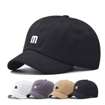 Бейсболка, солнцезащитная шляпа с короткими полями, ретро-кепка, Простота, Весенне-осенняя бейсболка с вышивкой буквой m, кепка в стиле хип-хоп