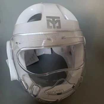 Белый Шлем с маской для тхэквондо EX MOOTO ITF Маска для тхэквондо WTF Шлемы Mooto Экспортируемые Шлемы для каратэ