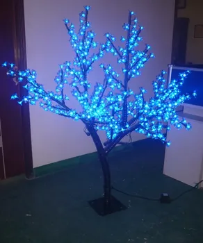 Бесплатная доставка, 5-футовая светодиодная искусственная вишневая елка, Рождественский новогодний светильник для свадебной вечеринки, 420 шт. светодиодов для наружного использования