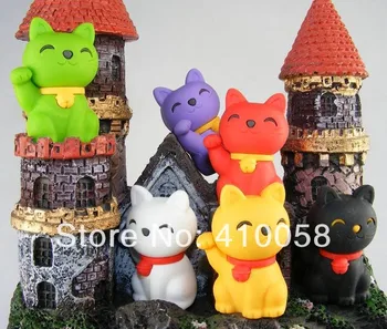 Бесплатная доставка милые разноцветные животные fortune cat/lucky cat ластик 120 шт./лот Креативный школьный детский призовой ластик