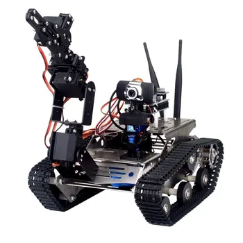 Беспроводной Wifi Робот-Манипулятор Автомобиль с Рычагом для Arduino Vehicle Robotics Camera Образовательный Комплект от iOS Android с Управлением от ПК