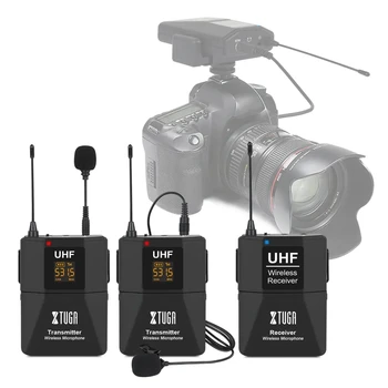 Беспроводной Петличный Микрофон с Функцией Аудиомонитора Микрофон для камеры UHF Беспроводной Нагрудный Микрофон для Смартфонов DSLR-камер