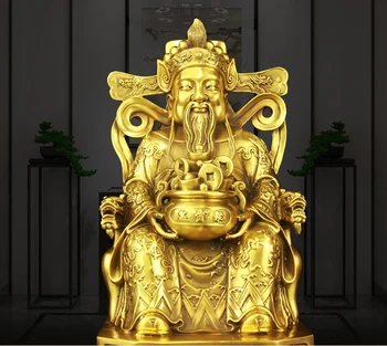 Бог богатства из чистой меди, украшения Будды, крупный текст, Бог богатства, бронза, домашний магазин, открытие гостиной, подарки, украшение