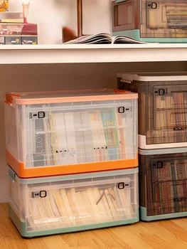 Боковая дверь Складной ящик для хранения Книг Артефакт для домашнего офиса в общежитии Аккуратный Прозрачный пластик для экономии места Толстый материал