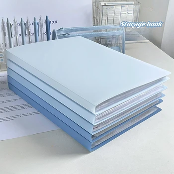 Большая градиентная синяя папка для бумаги формата А4, Ручной Органайзер для файлов, Держатель для хранения, Прозрачная вставка, вкладыш для офисных документов