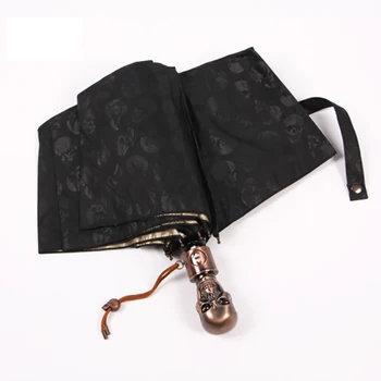 Большие черные зонты с черепом, высококачественный дизайнерский зонт 