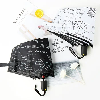Брендовый Студенческий Зонт-талисманы Математический Автоматический Зонт Для женщин, Ветрозащитный зонт с формулой, подарок Подруге