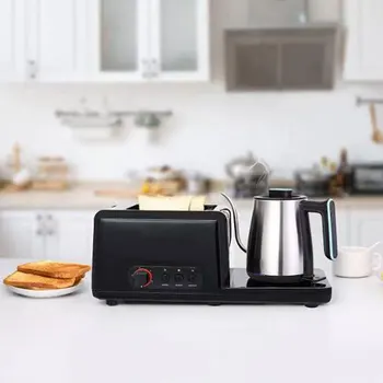 Бытовой многофункциональный тостер для завтрака, тостер, тостер с электрическим чайником из нержавеющей стали, встроенный привод для тостера
