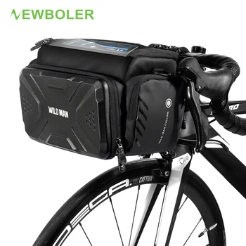 Велосипедная сумка WILD MAN Большой Емкости, Водонепроницаемая Передняя трубка, Велосипедная сумка, MTB Сумка на руль, Передняя сумка для багажника, Аксессуары для велосипеда