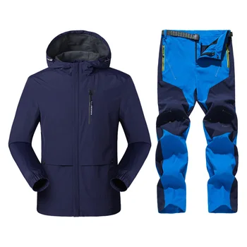 Весенне-летняя мужская быстросохнущая куртка-ветровка, Уличные водонепроницаемые мужские Куртки для Треккинга, Кемпинга, Охоты, рыбалки, Спортивные брюки