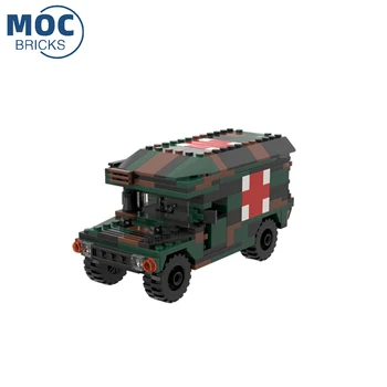 Военная серия Hummer Второй Мировой войны, Медицинская Спасательная машина M-997, Строительный блок, загружаемые фигурки, модель, Кирпичная игрушка В подарок Малышу