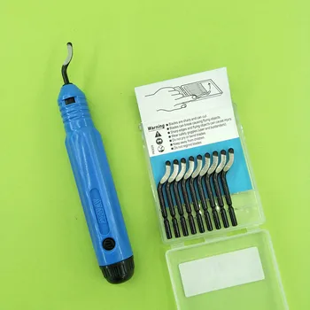 Высококачественная Пластиковая ручка для снятия заусенцев NB1100 с 10шт лезвиями BS1010 Ручной инструмент для снятия заусенцев