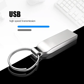 Высокоскоростная ручка серебряная 128 ГБ 64 ГБ 32 ГБ USB2.0 флэш-накопитель креативный мини USB-накопитель большой емкости портативный
