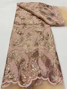 Вышивка Кружева Тюль Блестки Ткань Качественная Сетка Чистая ткань Для Свадебной одежды Швейное Платье