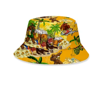 Гавайская Дизайнерская шляпа-ведро с 3D принтом, забавная картина, Летние пляжные шляпы для отдыха для мужчин и женщин