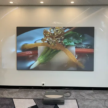 Гигантский проекционный экран с защитой от света по Френелю 100-120 Дюймов с гибкой диафрагмой 0,5 мм в рулоне подходит для лазерного телевизора UST-проектора
