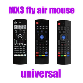 Голосовая подсветка MX3 Air Mouse Мини-клавиатура Беспроводной пульт дистанционного управления 2,4 G Fly Mouse с инфракрасным обучением для Android Smart TV Box