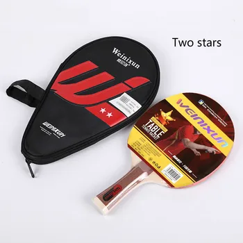 Двухзвездочная ракетка для настольного тенниса, тренировка с помощью одинарной резиновой ракетки с обратной стороной на длинной ручке