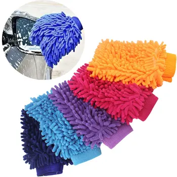 Двухсторонние моющиеся перчатки для мытья автомобилей из микрофибры, Перчатки для ухода за автомобилем, полотенце, рукавица, автомобильные аксессуары Разного цвета