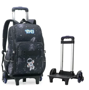 Детский рюкзак на колесиках, сумка для мальчиков, школьная сумка для учащихся начальных классов, школьный рюкзак на колесиках, школьные сумки-тележки для мальчиков