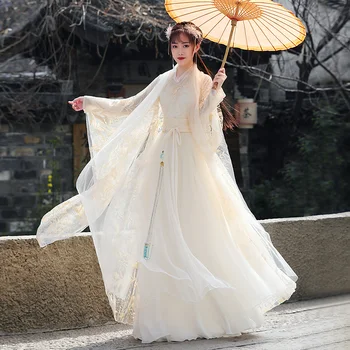 Детское или взрослое платье Hanfu, костюм для народных танцев, Китайский традиционный национальный костюм феи, Косплей Принцессы Древней династии Хань