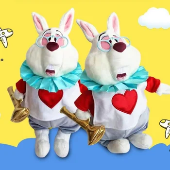 Дисней Алиса в Стране чудес Белый кролик Плюшевая игрушка Мягкие куклы 35 см Высокого Качества На День Рождения Для детей Игрушки Подарки