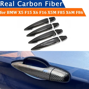 Для BMW X5 F15 X6 F16 X5M F85 X6M F86 2014-2018 Автомобильные Аксессуары Из Настоящего Углеродного Волокна Дверная Ручка Крышка Рамка Наклейка Внешняя Отделка