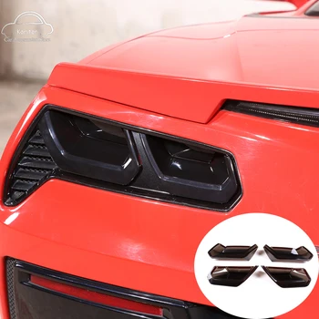 Для Chevrolet Corvette C7 2014-2019 Черный ABS Задний задний фонарь Автомобиля, задние противотуманные фары, Затемняющая накладка, Наклейка на накладку заднего фонаря