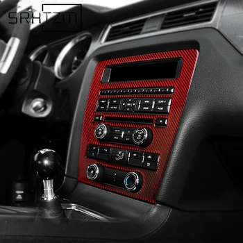 Для Ford Mustang 2009-2013 Наклейка из Углеродного волокна Центральный пульт управления CD Панель Крышка Отделка Внутреннее Литье Украшение Авто Наклейка