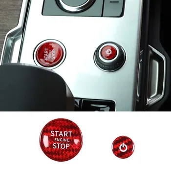 Для Land Rover Range Rover Vogue/Sport 2023 Автомобиль из настоящего Углеродного волокна, цельная кнопка включения Зажигания, Наклейка на крышку