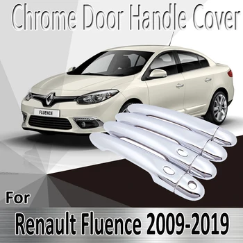 Для Renault Fluence 2009 ~ 2019 2010 2011 2012 2013 Наклейки для укладки, украшение, Хромированная дверная ручка, крышка, ремонт автомобильных аксессуаров