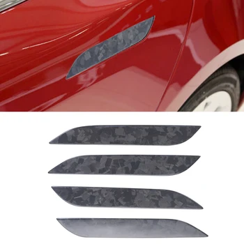 Для Tesla Model S 2016-2021 Отделка внешней боковой дверной ручки из сухого кованого углеродного волокна