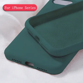 Для чехла iPhone 12, чехол для iPhone 12 Pro Max, оригинальный Жидкий силиконовый бампер для чехла iPhone 8 Plus 12 Pro Mini Fundas