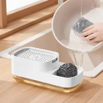Дозатор мыла для кухни вместимостью 3 в 1 Дозатор мыла для мытья посуды с держателем губки для кухонной столешницы для дома для кухни