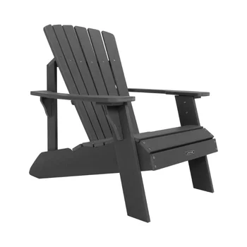 Долговечный, устойчивый к атмосферным воздействиям Стул из полистирола Adirondack - Серая Мебель для патио Садовый стул Уличный стул