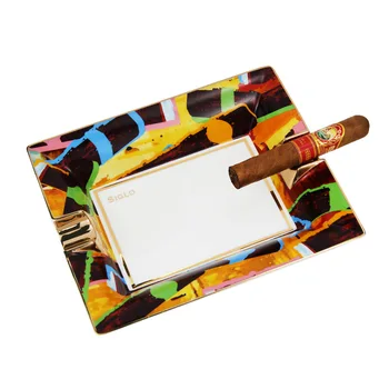 Домашняя пепельница для сигар, цветная граффити, 2-позиционная керамическая пепельница для сигар, принадлежности для курения