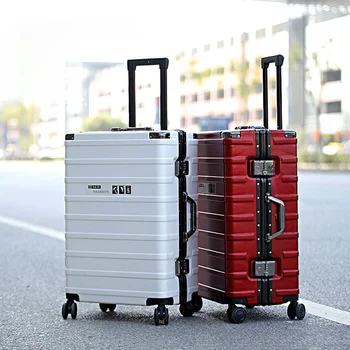 Дорожный чемодан на универсальных колесах, алюминиевая рама, тележка для багажа, дорожный чемодан, женский кодовый замок, легкий багаж