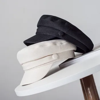 Женская повседневная плоская военная кепка в стиле Ретро, Хлопковая льняная шляпа для газетных мальчиков, Женская восьмиугольная плоская кепка от Солнца