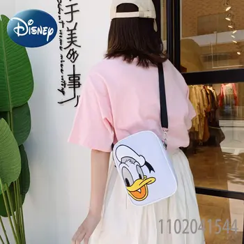 Женская сумка Disney, сумка через плечо для девочек, детская сумка с рисунком Дональда Дака из мультфильма, Модные милые дизайнерские сумки высокого качества