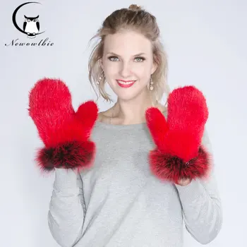 Женские роскошные норковые перчатки высокого класса, браслет на запястье из высококачественного лисьего меха, система шифрования из норки, теплая и удобная зима