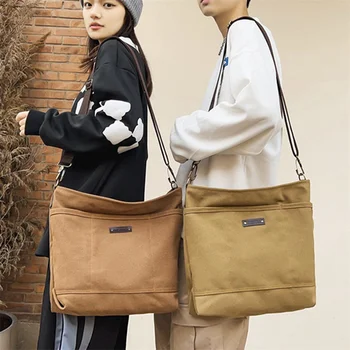 Женские сумки-мессенджеры, Мужские сумки через плечо, женская сумка, однотонные Повседневные сумки Большой емкости