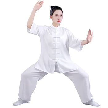 Женский Мужской Мягкий костюм для тайцзицюань Кунг-фу, униформа для боевых искусств, Штаны для выступлений в традиционном китайском ушу