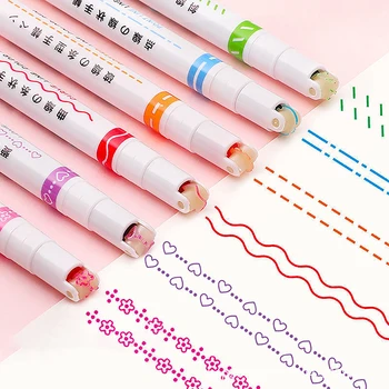 Забавный двухлинейный рисунок Контурным маркером, ручная копия аккаунта, разноцветная кривая ручка, быстросохнущая маркировка, Маркер для рисования