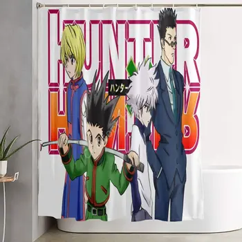 Занавеска для ванной комнаты Hunter X Hunter, Классические комплекты занавесок для душа из ткани японского Аниме с 12 крючками, Водонепроницаемый декор для ванной комнаты