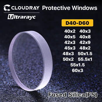 Защитные Стекла Волоконного лазера Ultrarayc D40-D60mm из Кварцевого Плавленого Кремнезема для Волоконного лазера 1064 нм