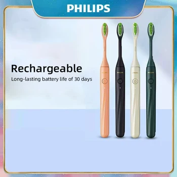 Звуковая электрическая зубная щетка Philips Hy1200, перезаряжаемая через USB-C, Таймер на 2 минуты Для чистки зубов с изящным дорожным футляром