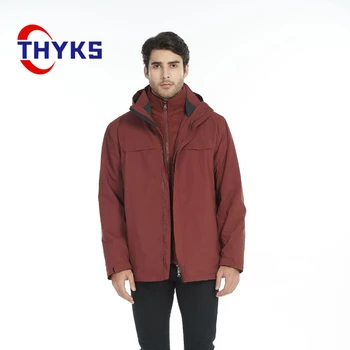 Зимний походный костюм 3в1, мужская съемная теплая водонепроницаемая ветрозащитная куртка, уличные куртки для Альпинизма, Кемпинга, скалолазания, рыбалки